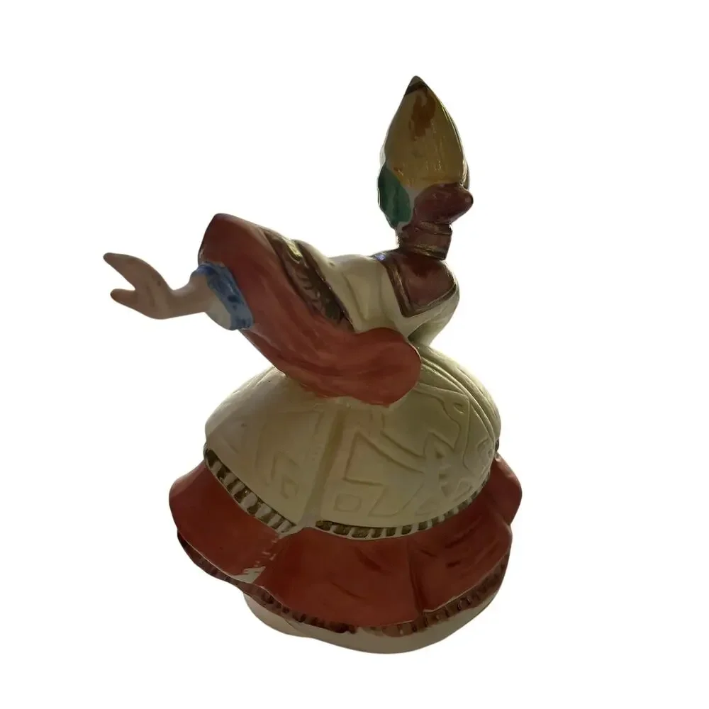 Vintage MSR Imports Asian Dancer Rotating Music Box Figurine Works AS IS